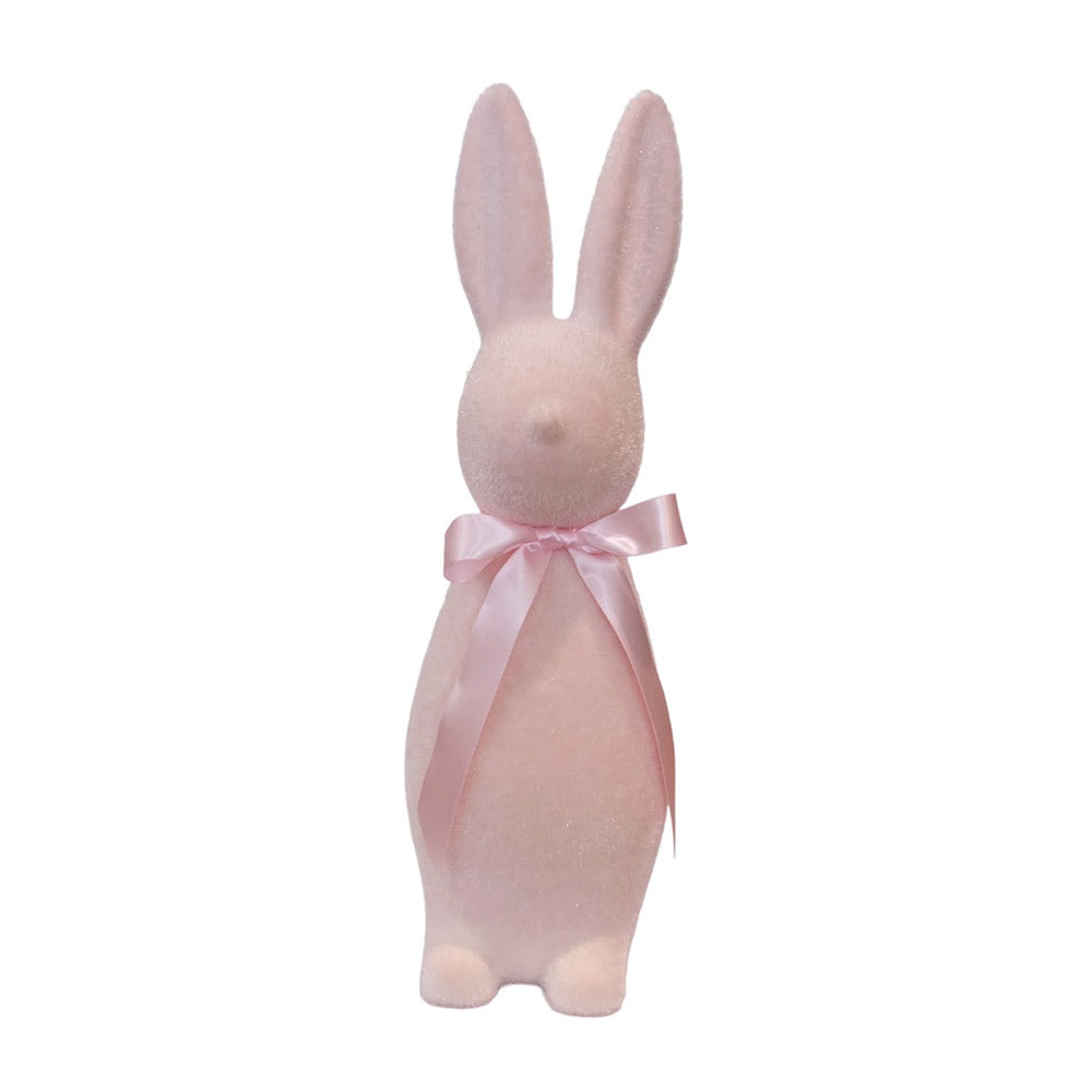 Flocked Button Nose Bunny Medium 16" Dark Blush by 180 Degrees