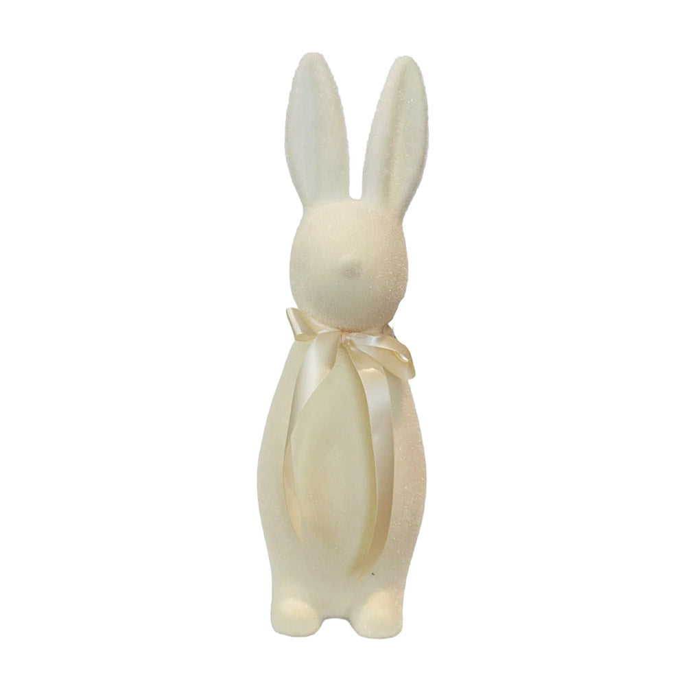 Flocked Button Nose Bunny Medium 16" Dark Cream by 180 Degrees