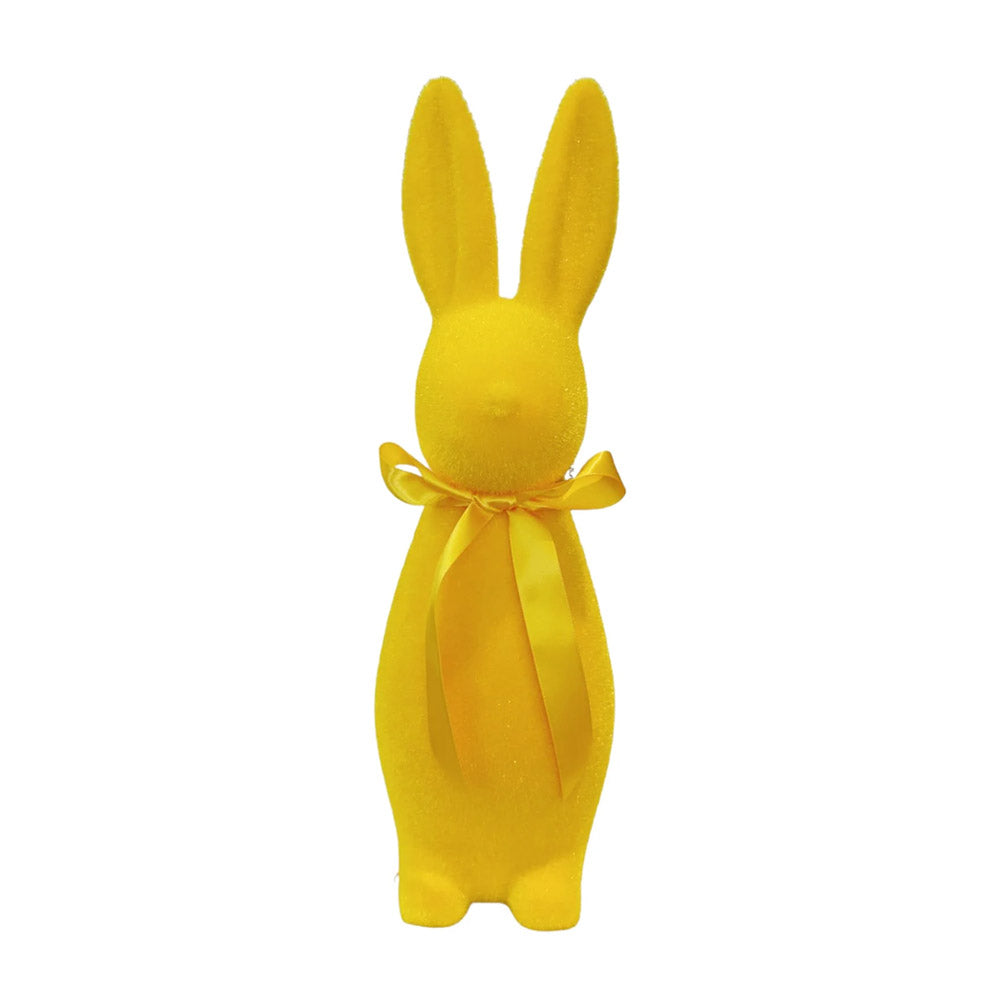Flocked Button Nose Bunny Medium 16" Yellow by 180 Degrees