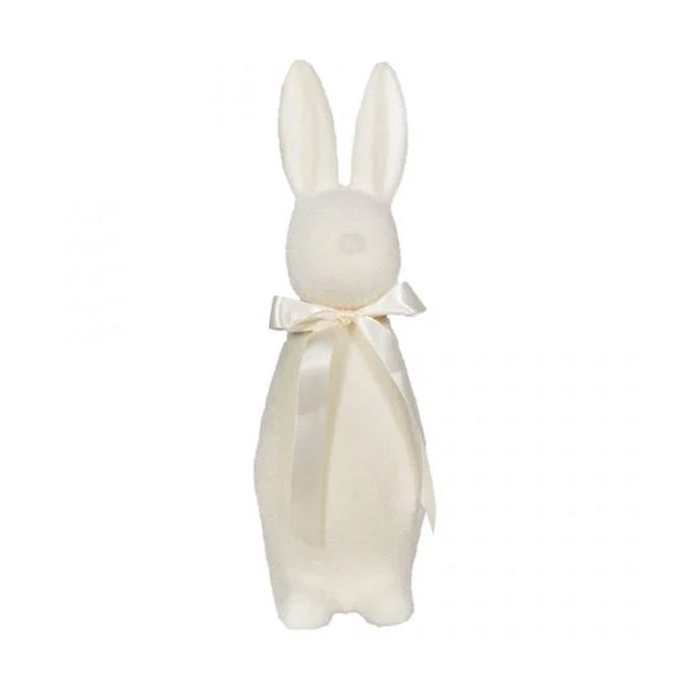Flocked Pastel Button Nose Bunny Medium 16" Cream by 180 Degrees