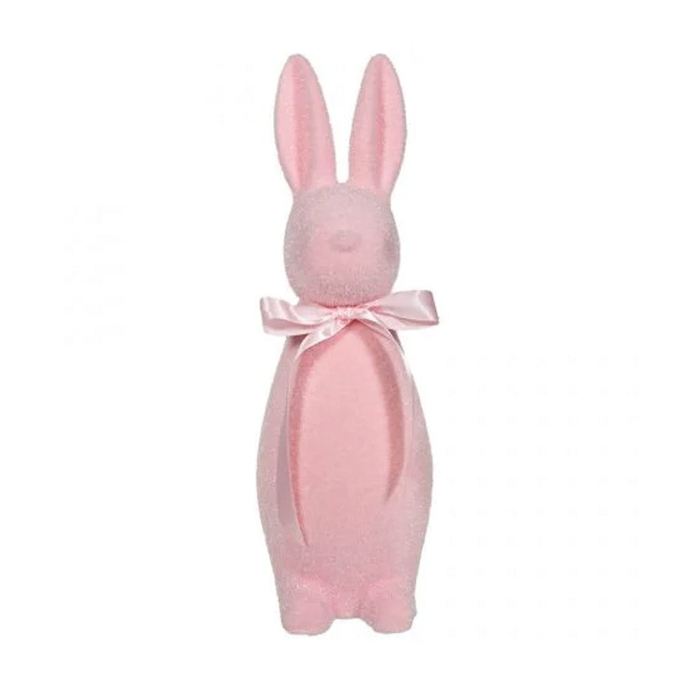 Flocked Pastel Button Nose Bunny Medium 16