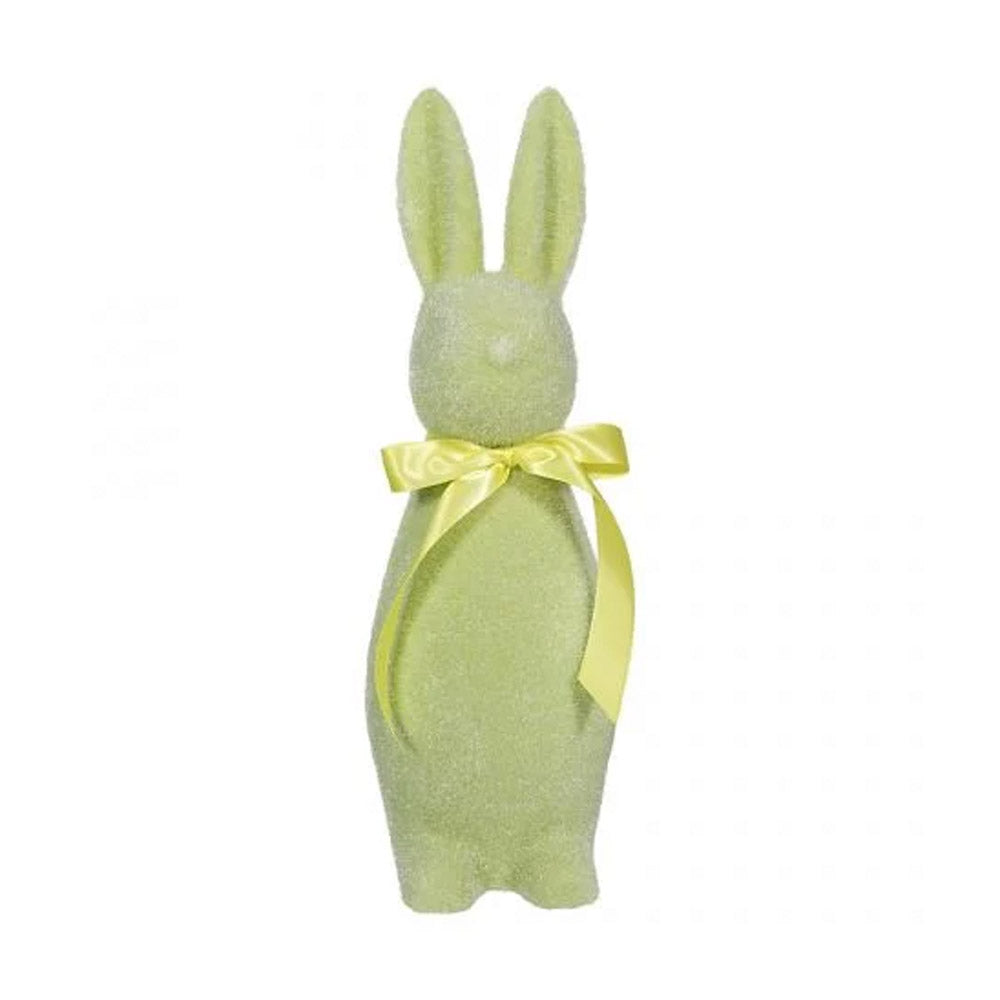 Flocked Pastel Button Nose Bunny Medium 16" Lime by 180 Degrees
