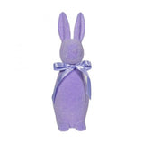 Flocked Pastel Button Nose Bunny Medium 16" Purple by 180 Degrees
