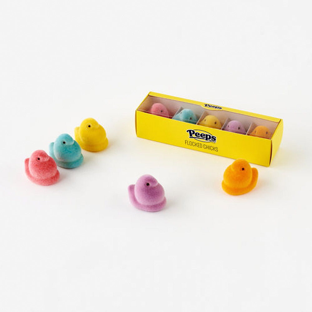 Flocked Peeps® Multicolor Mini - Set of 5 Easter Figurine Collectible