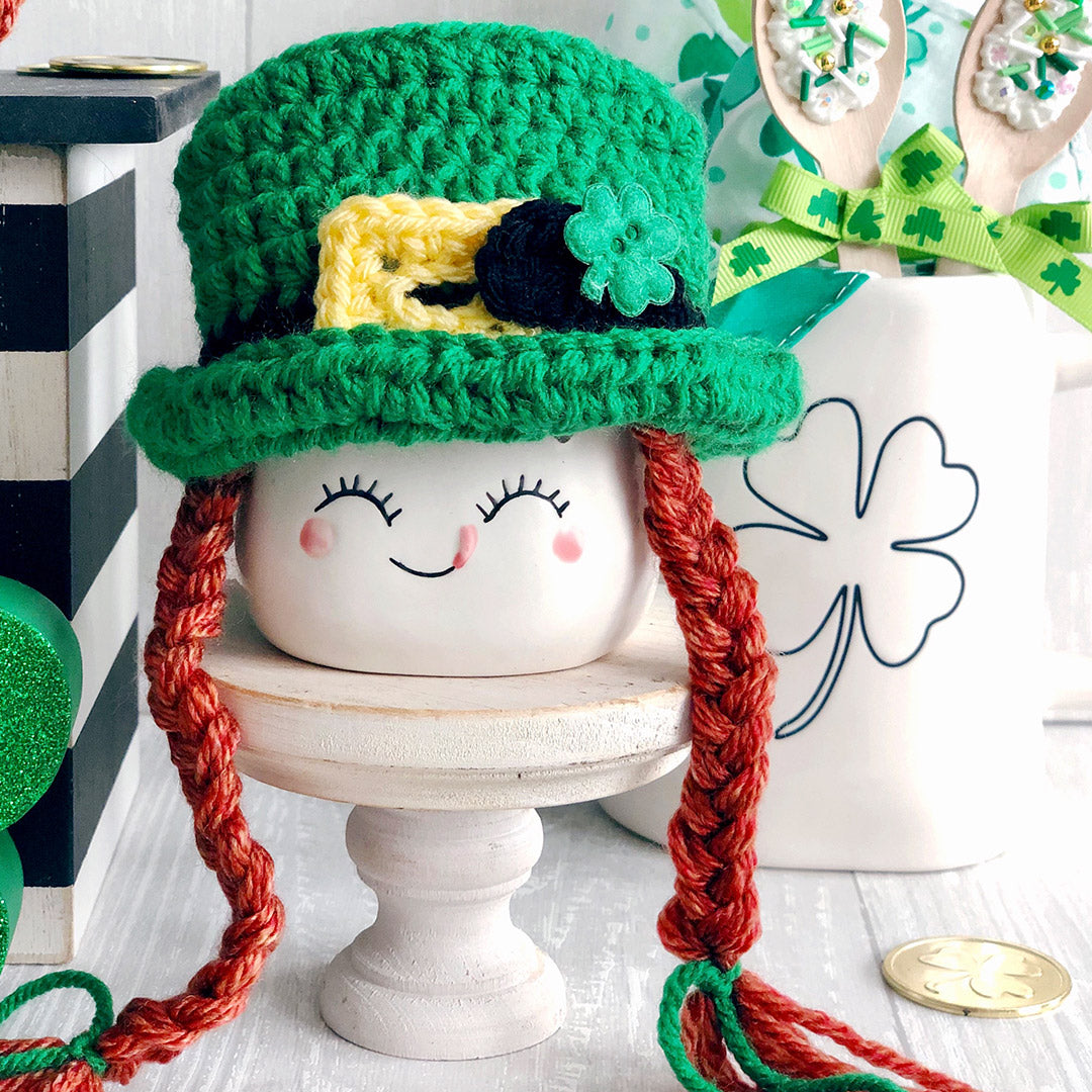 St. Patrick's Day Crochet Marshmallow Mug Hat - 1 Hat