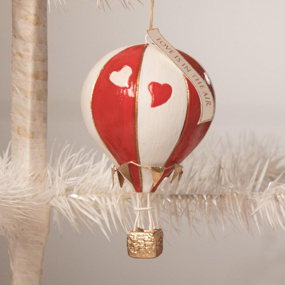 Love is in the Air Hot Air Balloon Valentine Ornament by Bethany Lowe