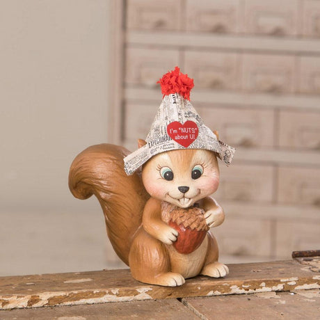 Nuts about you Squirrel Valentine's Figurine by Bethany Lowe front