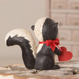 Stinkin' Cute Skunk Valentine's Figurine by Bethany Lowe Designs back