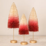 Strawberries and Cream Bottle Brush Trees - Set of 3 by Bethany Lowe