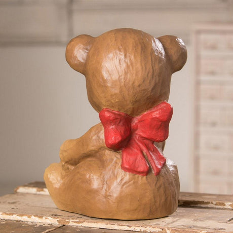 The Bear and the Bees Paper Mache Valentine's Figurine Bethany Lowe  back