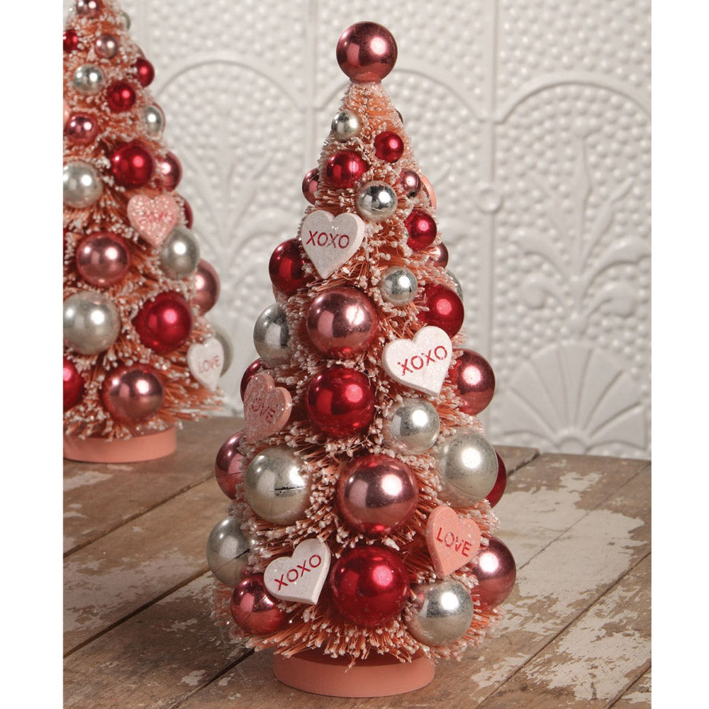 XOXO Valentine's Day Bottle Brush Tree